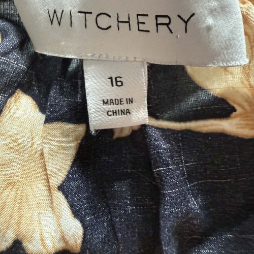 Witchery cotton blouse like new, size L, beige and blue