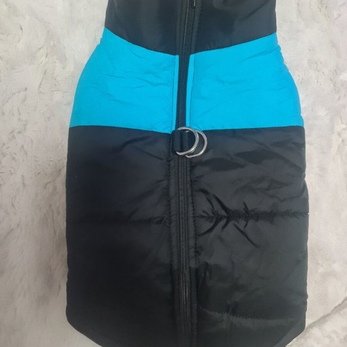 Dog jacket new, black/blue, size L