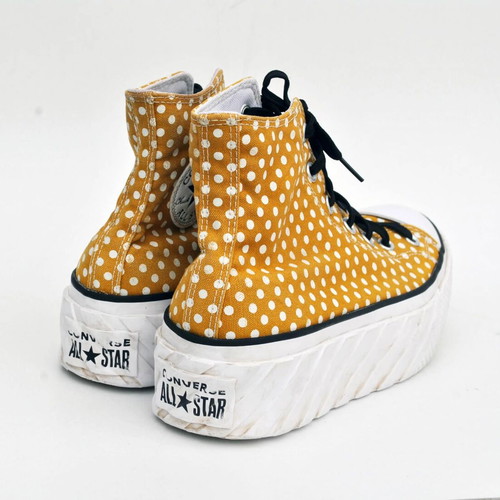 Converse All Star Polka Dot Double Sole High Top Sneakers, size 41