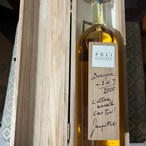 Grappa Poli Barrique 2000 vintage sealed with wooden case