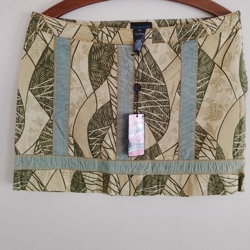 Custo Barcelona mini skirt new, beige and green, size L 40 12