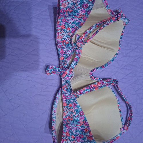 Reef multicolor bikini top used, large size approximation