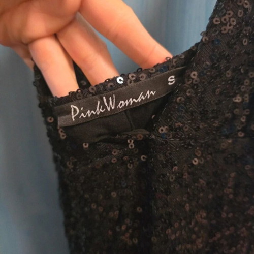 Mini dress with sequins Pink Woman like new, black, size S
