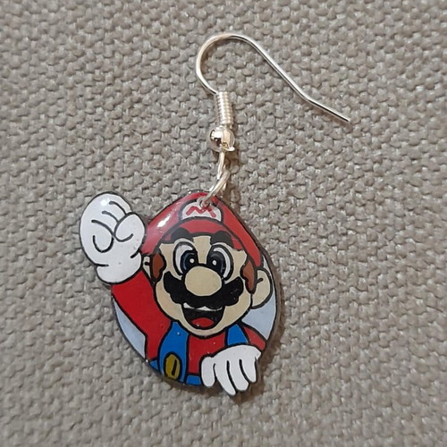 Super Mario Bros earrings handmade, new, shrink plastic