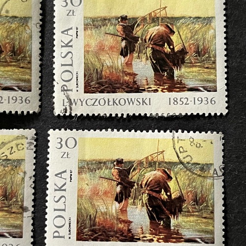 Stamps used, pack of 20, artwork by Leon Wyczółkowski