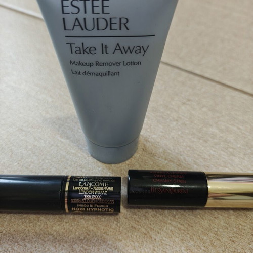 Lancôme mascara, Yves Saint Laurent lip gloss, Estee Lauder makeup remover travel size new