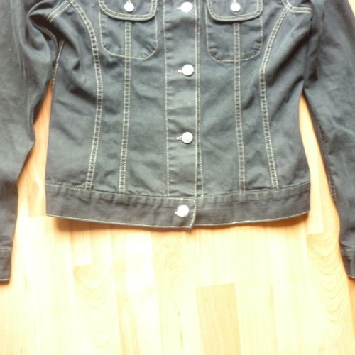 Women's Teen Short Black Denim Jacket Large Miss Denim used