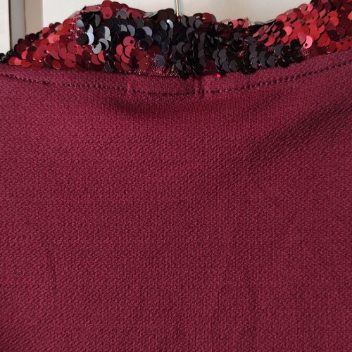 Women's cardigan new with sequin embroidery burgundy red