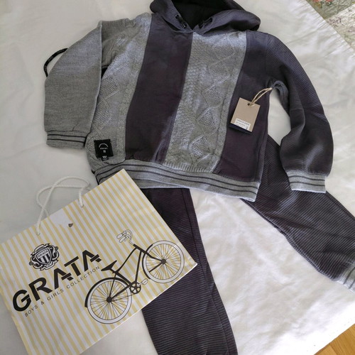 Boys' tracksuit set new, grey, 7 years, 100% cotton