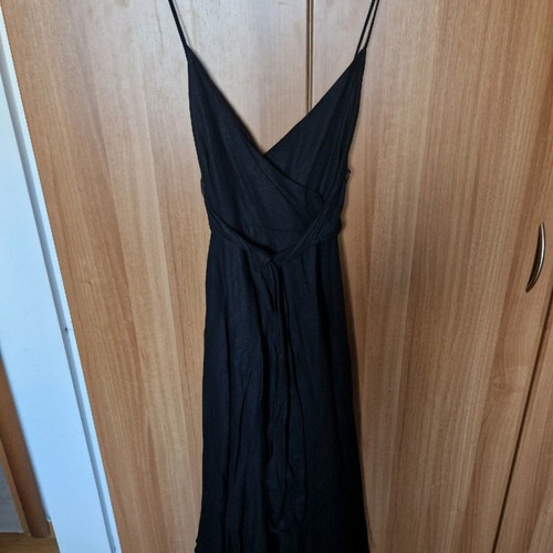 chinese dress ladies Capri Linen Blend Maxi Dress in Black by Dissh main image 0