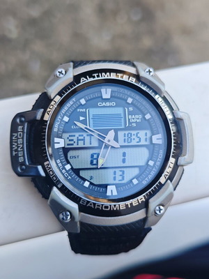 Casio Twin Sensor SGW400 watch used with barometer and altimeter