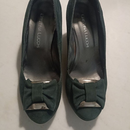 Cristina Lucchi leather castor cypress pumps no36 like new