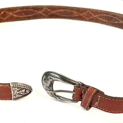 Far West Style Leather Women's Belt like new, brown, size 90