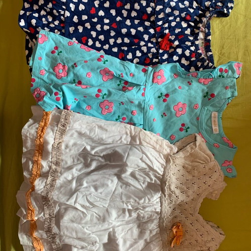 Summer dresses used for 1-year-old girl, pack of 3 pieces