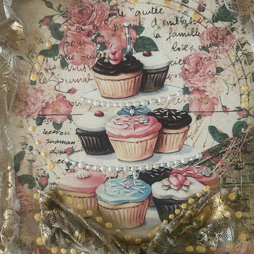Handmade cupcake frame 40x40 cm like new