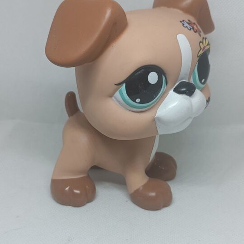 Littlest Pet Shop Jumbo Boxer Dog figure like new, collectible Hasbro