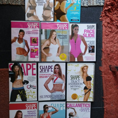 Shape fitness DVDs used, pack of 37