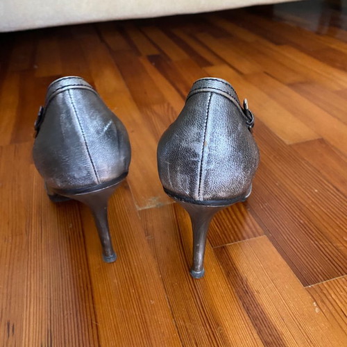 Tsakiris Mallas leather pumps used, size 40, gray