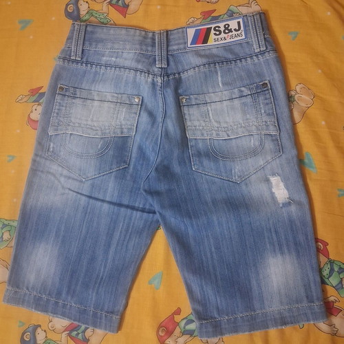 Sex & Jeans Men's Denim Bermuda Shorts Medium, Like New, Turquoise
