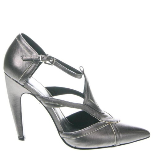Just Cavalli leather high heels size 39 like new, silver