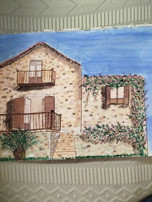 Watercolor painting like new without frame 40x29.5 cm