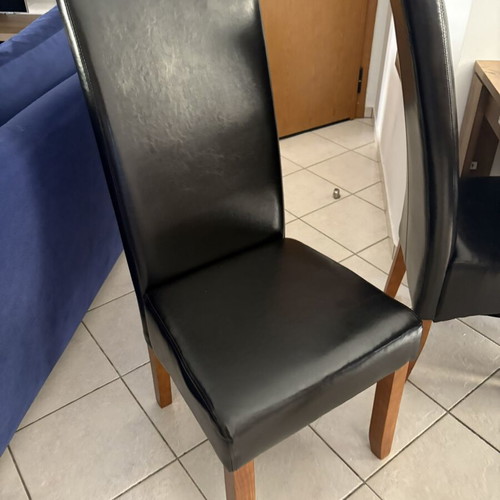 Dining chairs set of 4 black leatherette like new from Jysk