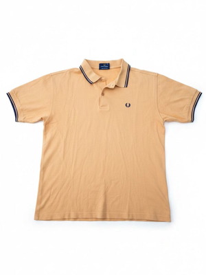 Fred Perry Polo shirt used, orange with navy trim, size M