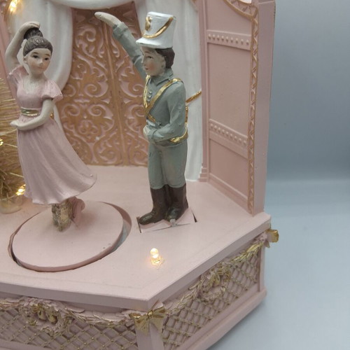 Nutcracker and Ballerina Christmas Music Box like new