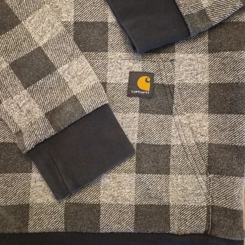 Carhartt WIP Hooded Labelle Sweat XS, grey black plaid hoodie