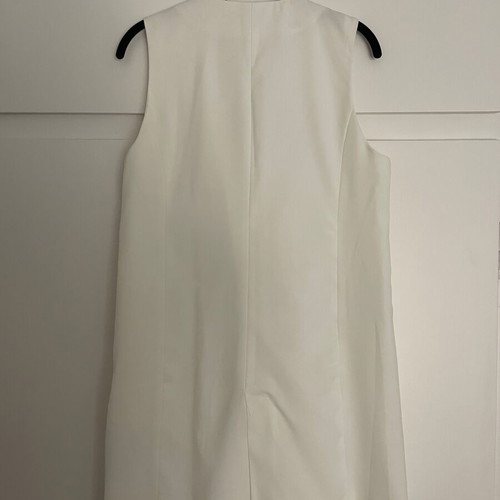 Stradivarius white sleeveless jacket medium, used, double-breasted