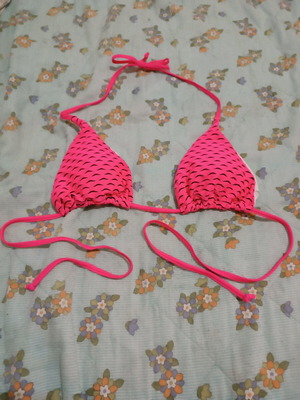 Pink bikini top Shein new, size L