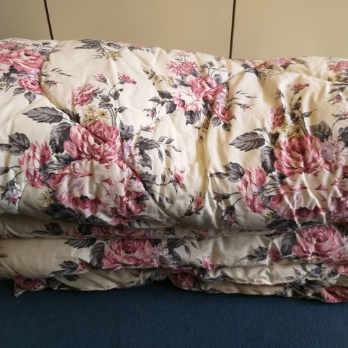Floral single quilts set of two used, cotton, 160x220 cm