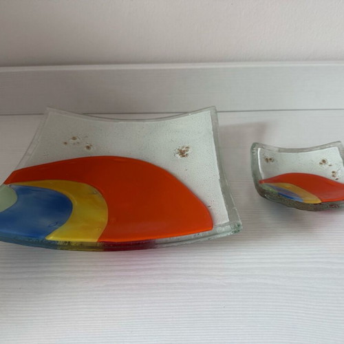 Murano decorative glass plates set new