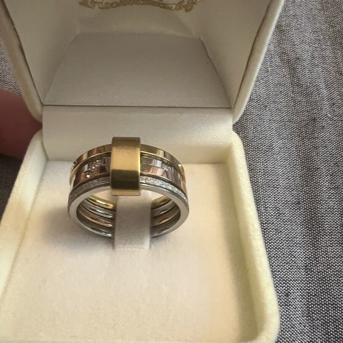 Ring handmade, new, size 59, all steel, silver color