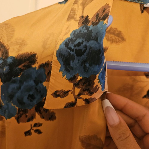 Πουκάμισο Zara floral σαν καινούργιο, μέγεθος XS, κίτρινο με μπλε σχέδιο