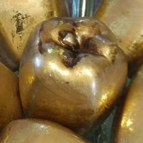 Ceramic decorative fruits gold color set of six like new
