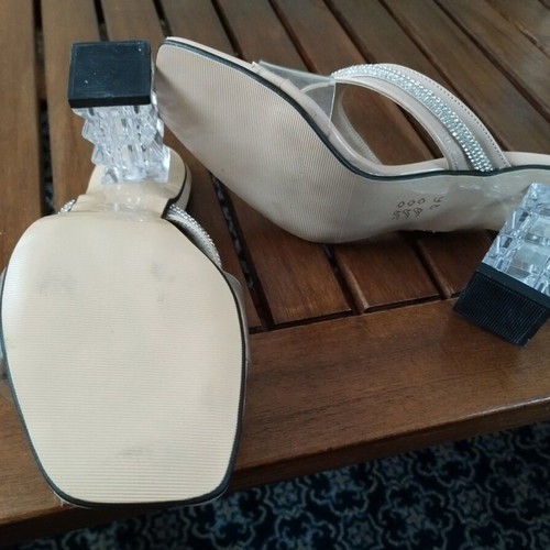 Sandals new with transparent heel size 36