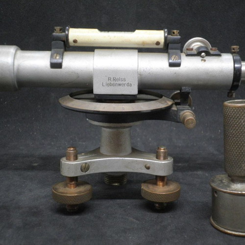 Antique R.Reiss Liebenwerda- Okular theodolite used with wooden case