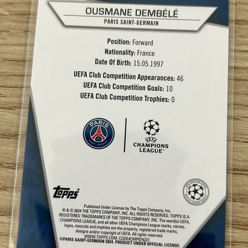 Ousmane Dembele Paris Saint Germain Topps 2024 card