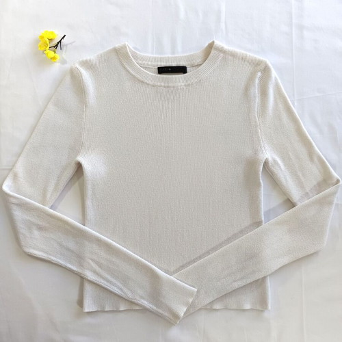 Shein white lightweight ribbed knit sweater used, size S