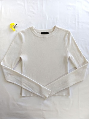 Shein white lightweight ribbed knit sweater used, size S