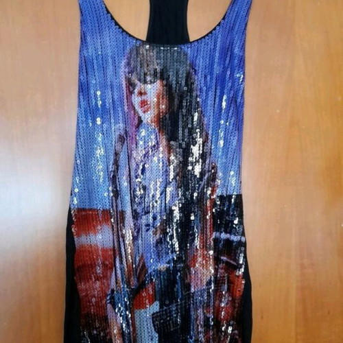 Bershka mini rock sequin dress like new, blue multicolor