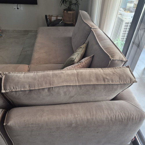 Corner sofa 3×2.30m like new, gray with extra fabric