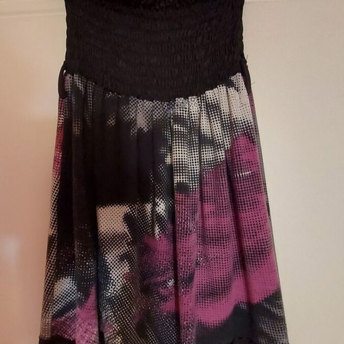 Lipsy women's long blouse small used, multicolor and black