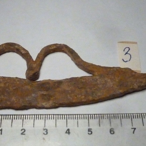 Massive iron hand-forged flint used