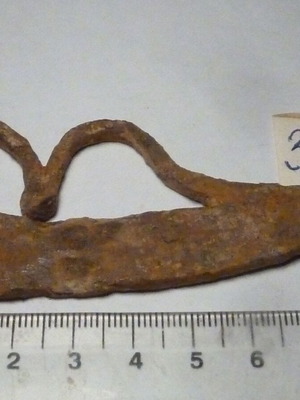 Massive iron hand-forged flint used