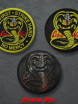 Cobra Kai Pins set of 3 new, 3.2 cm diameter