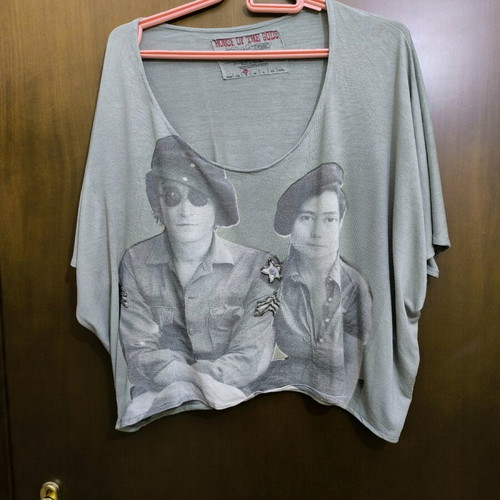 House of the Gods oversized t-shirt grey like new with Yoko Ono and John Lennon print
