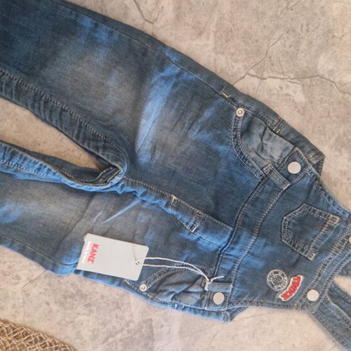 Kanz denim salopette with short-sleeve shirt new for 6-9 months