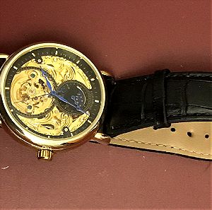 ρολόι χειρός (κουρδιστό) μαύρο-χρυσό καντράν